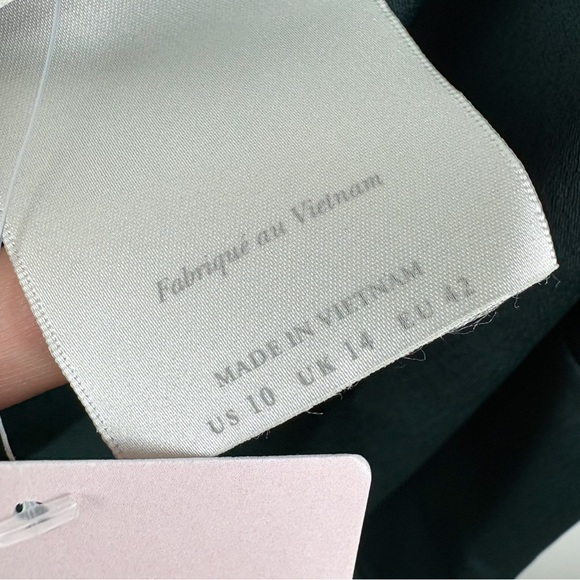 BHLDN Dylan One Shoulder Satin Side Slit Gown Dress Dark Emerald Green NEW 10 - Picture 6 of 9